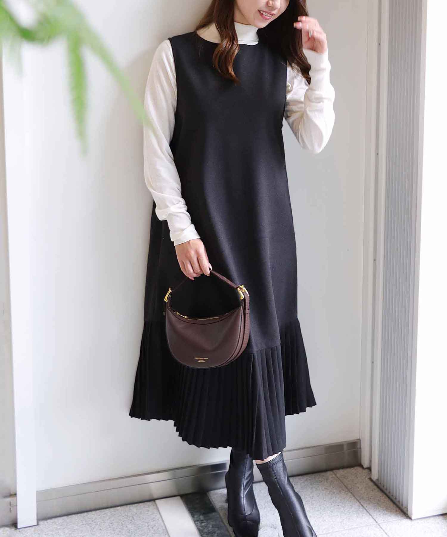 手洗い出来る ヘムプリーツAラインワンピース | AND ON JIONE STORE